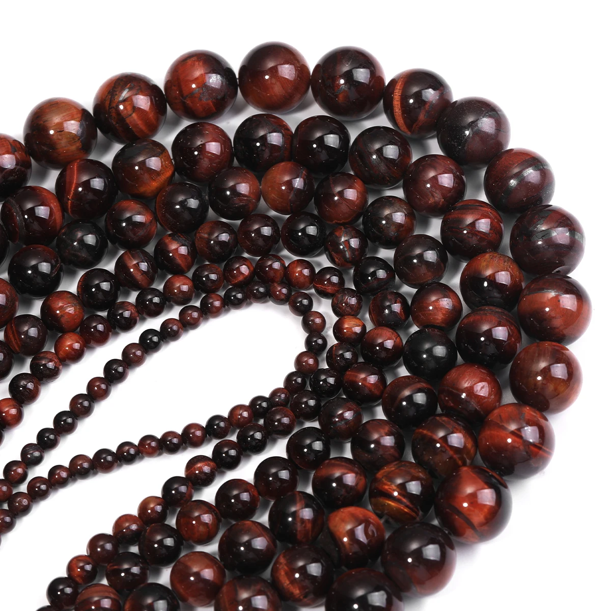 

4-14mm Red Tiger Eye Beads Natural Stone Round Loose Spacer Beads for Jewelry Making Bracelet Necklace DIY 15" Perles de pierre