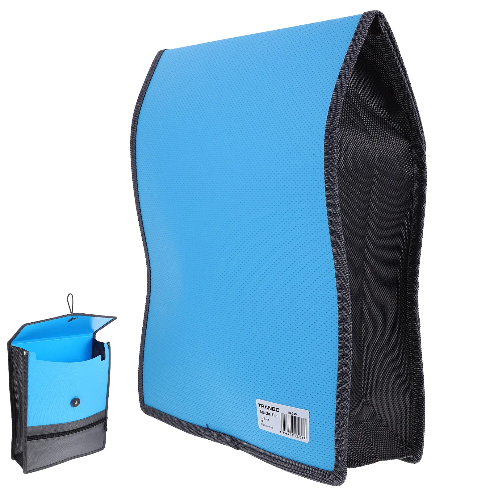 

Large Capacity A4 Document Bag Waterproof Blue Canvas File Folder Zipper for Business Office Use Portable Files ganizer