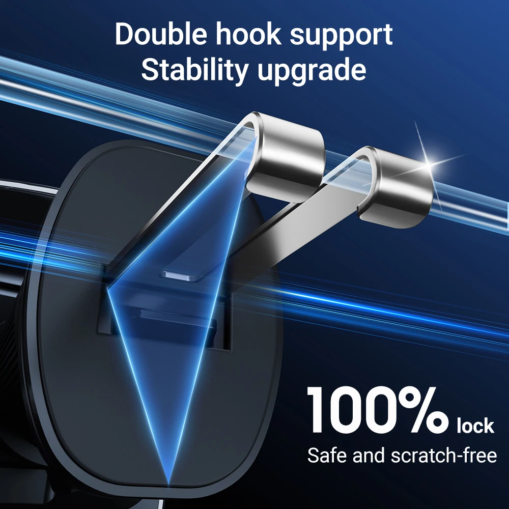 ACEFAST Универсальный электрический держатель для телефона на солнечной энергии в автомобиле для iPhone 16/15/14 Pro Max, зажим для вентиляционного отверстия, кронштейн для мобильного телефона