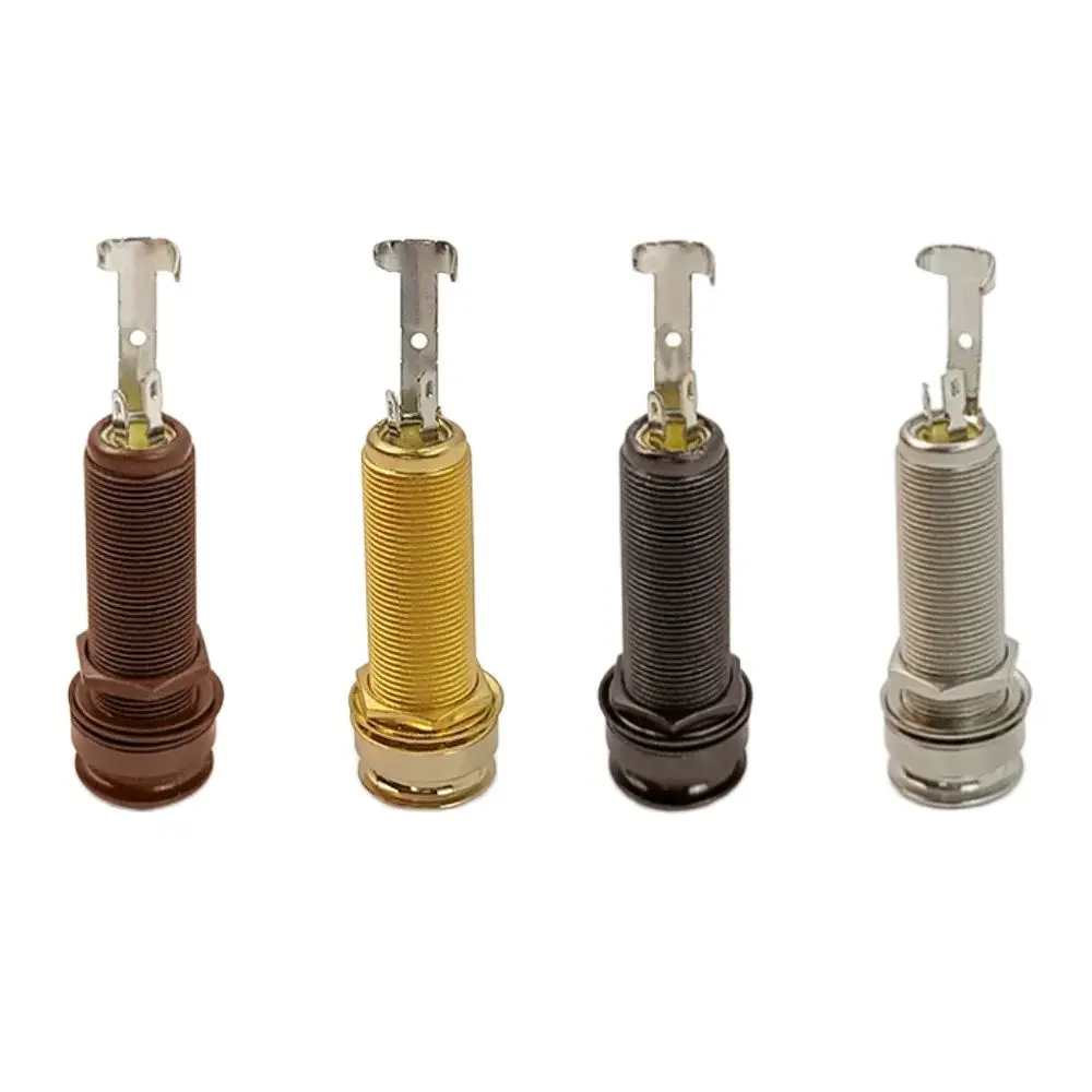 10pcs 4 Colors Threaded Cylinder Electric Guitar Bass Output Input Strap End Pin Jack Guitar Pickup Plug Socket 6.35