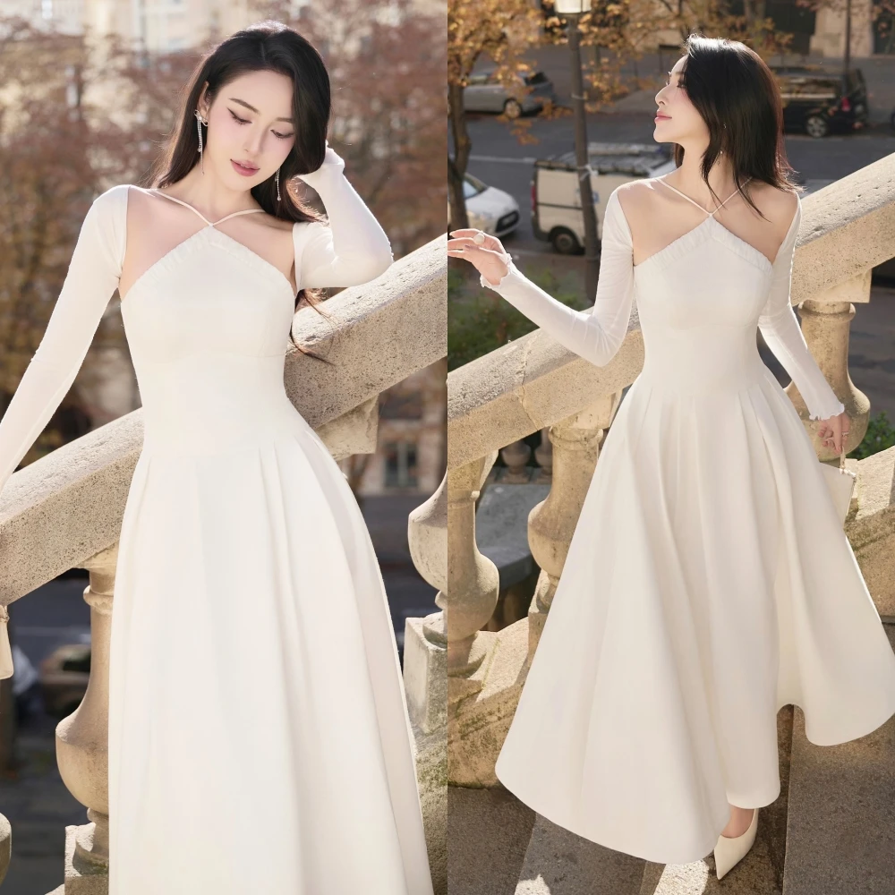 تخصيص ألف خط الخامس الرقبة طويلة الأكمام فستان سهرة أنيق الحديثة عالية الجودة فساتين المشاهير موضة فستان حفلة موسيقية حساسة #6