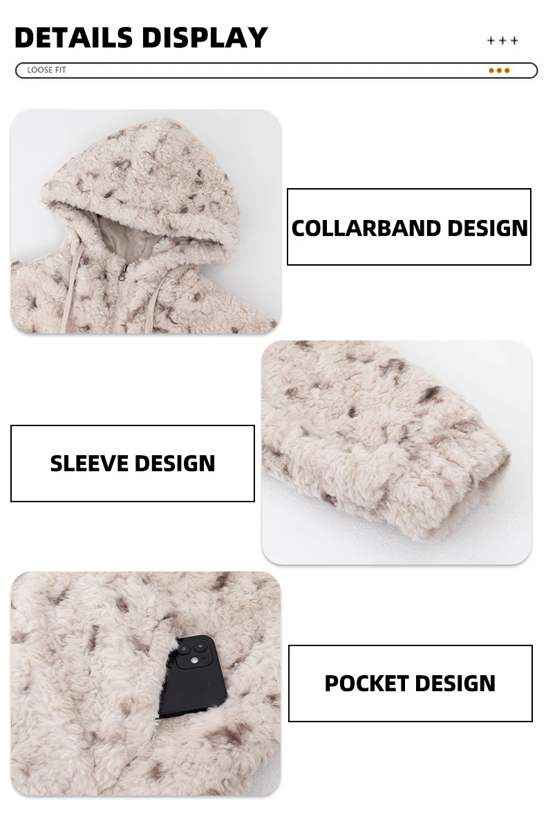 Y2K Aesthetic Tie-dye Fluffy Women'S Outwear Vintage Casual Stand Neck Harajuku Jacket, Winter Loose Zipper Pocket Coats