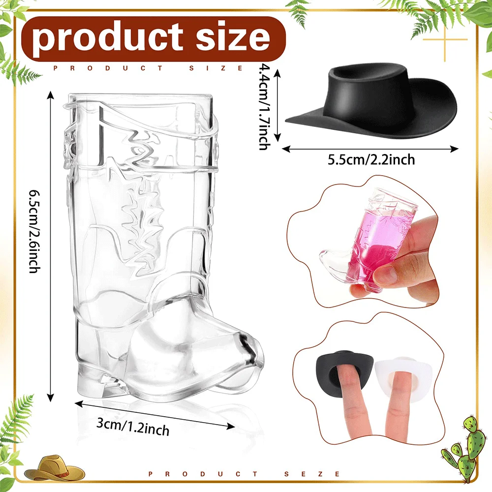 27Pcs Mini Plastic Cowboy Boot Glasses Cowboy Hat Western Cowgirl Party Supplies Bridal Shower Wedding Bachelor Party Decoration view 6