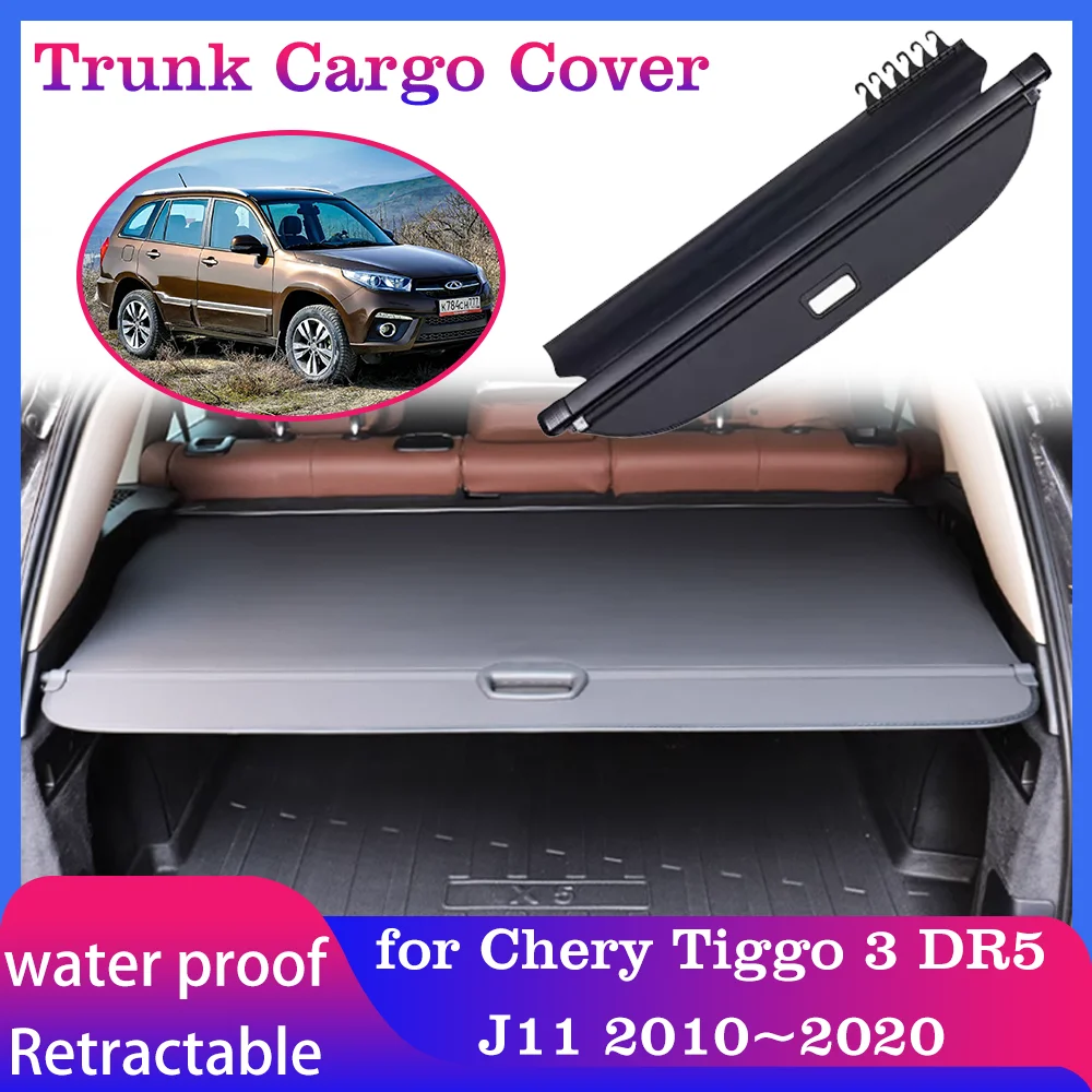 Trunk Cargo Cover for Chery Tiggo 3 DR5 J11 EVO5 X33 V3 X33S 2010~2020 Luggage Boot Tray Security Shielding Shade Accessories