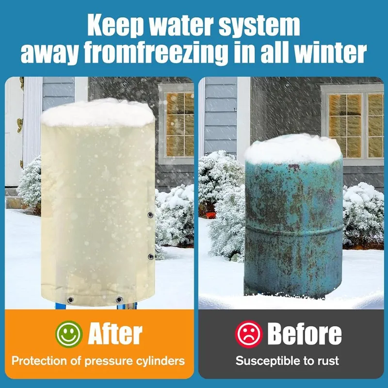 

Premium-Round Water Tank Cover, Insulated Antifreeze For Yard Outdoor 24" X 34" Well Pressure Tank Pump Cover For Garden System