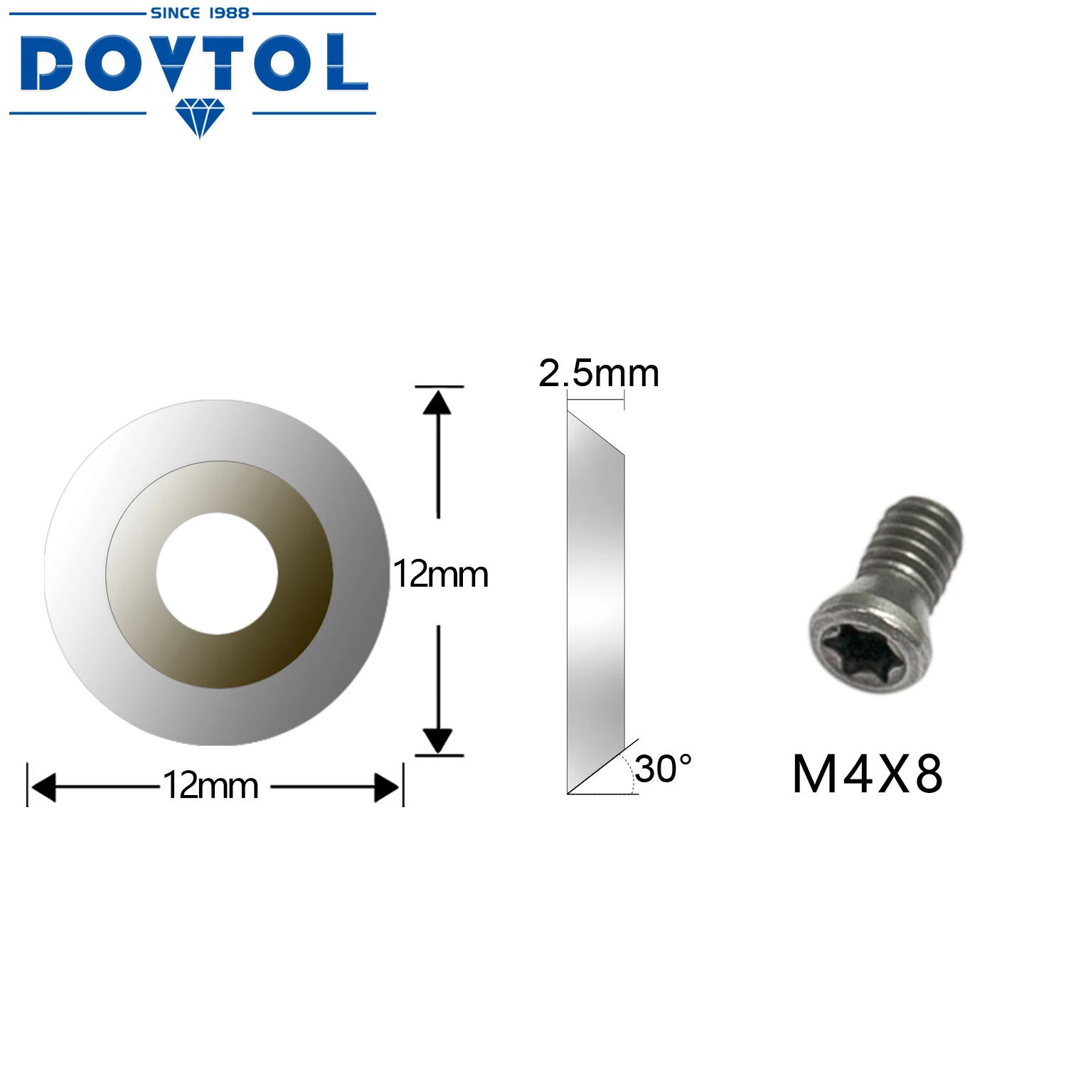 4pcs Carbide Tipped Turning Inserts Cutters Set for  Lathe Turning Tool Replacement Fit for Asieg Tool AT04 Woodturning Tool Set