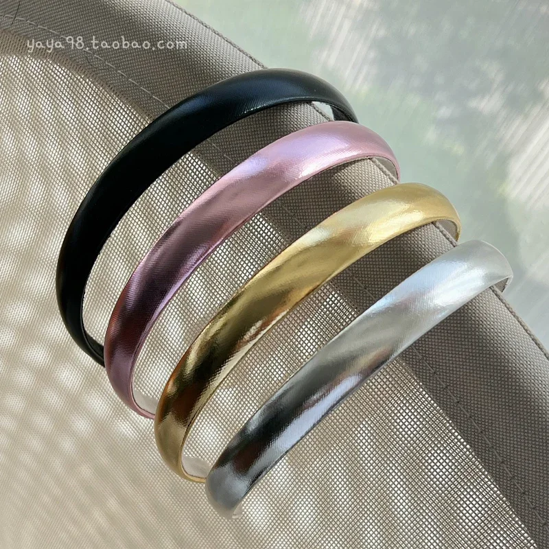 

Thin Glossy Silver Color Hairband Pink Hairbands Hair Accessories for Girls and Women Korean Fashion Hiar Ropse Headwear