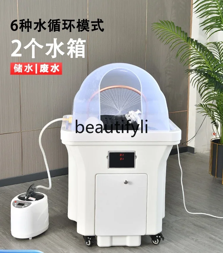 

SS Water storage type no-connection up and down water movable shampoo basin constant temperature water circulation fumigation