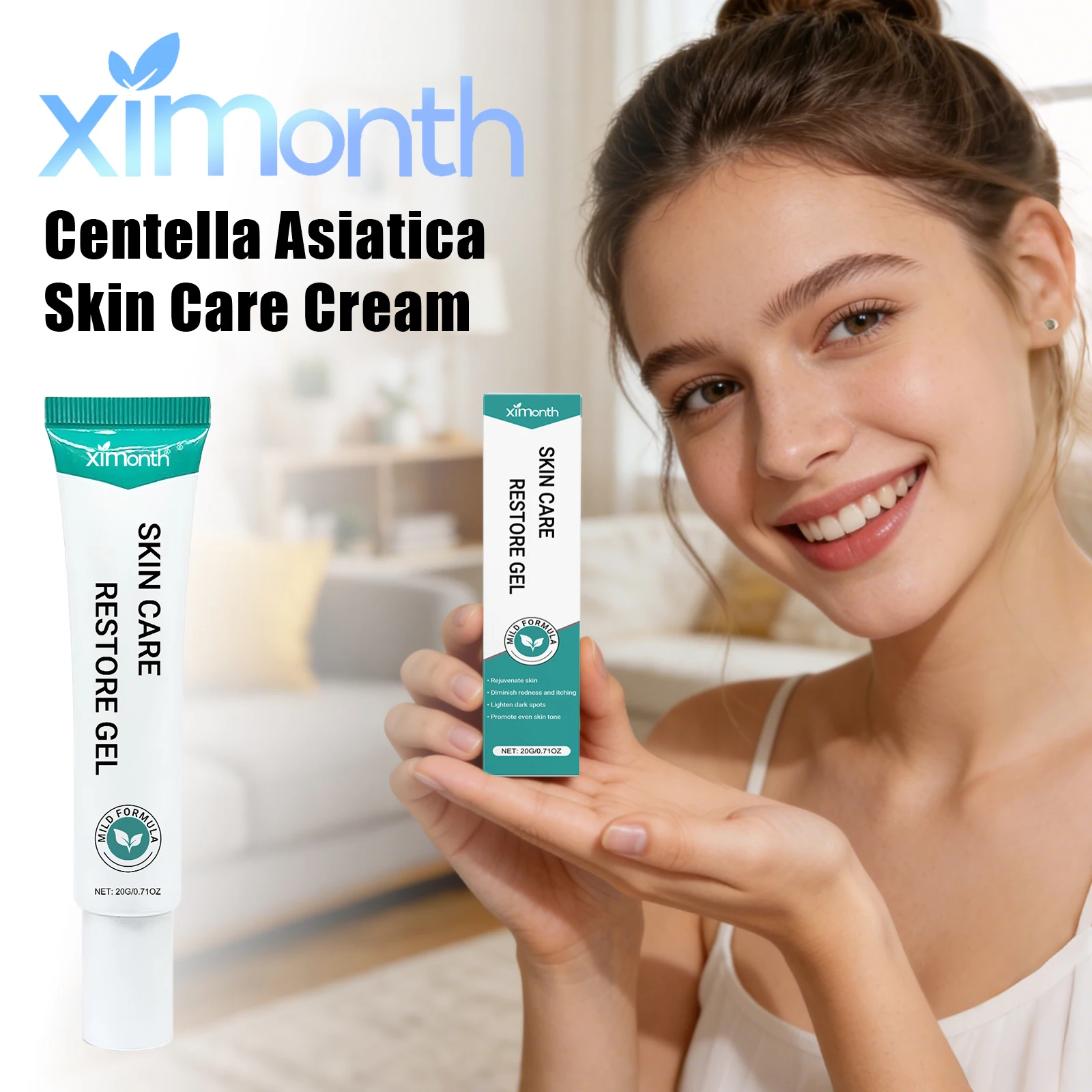 

Centella Asiatica Skin Care Cream Calm Discomfort Restore Skin Protection Moisturize Nourish Lightweight Non Sticky Skincare Gel