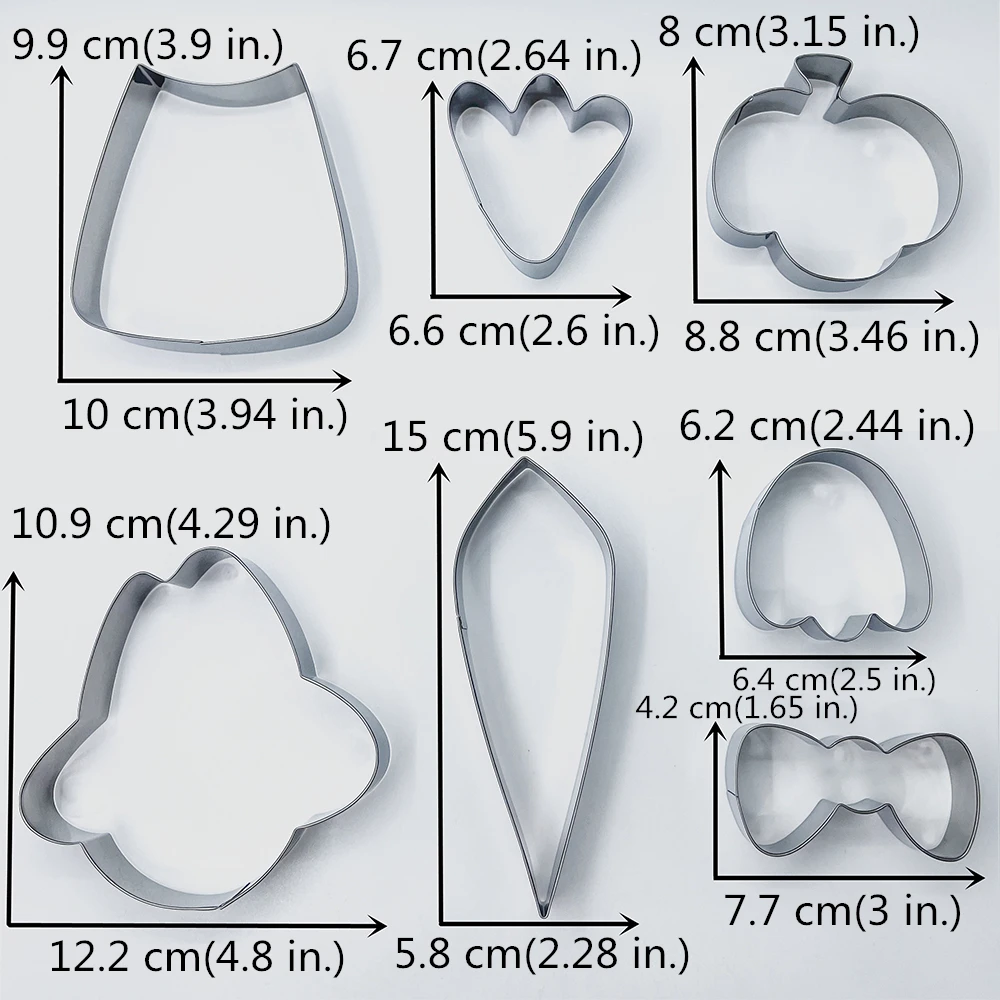 KENIAO Thanksgiving Turkey Puzzle Cookie Cutter Set - 7 PC - Biscuit Bread Sandwich Baking Mold - Stainless Steel - by J.Cookies