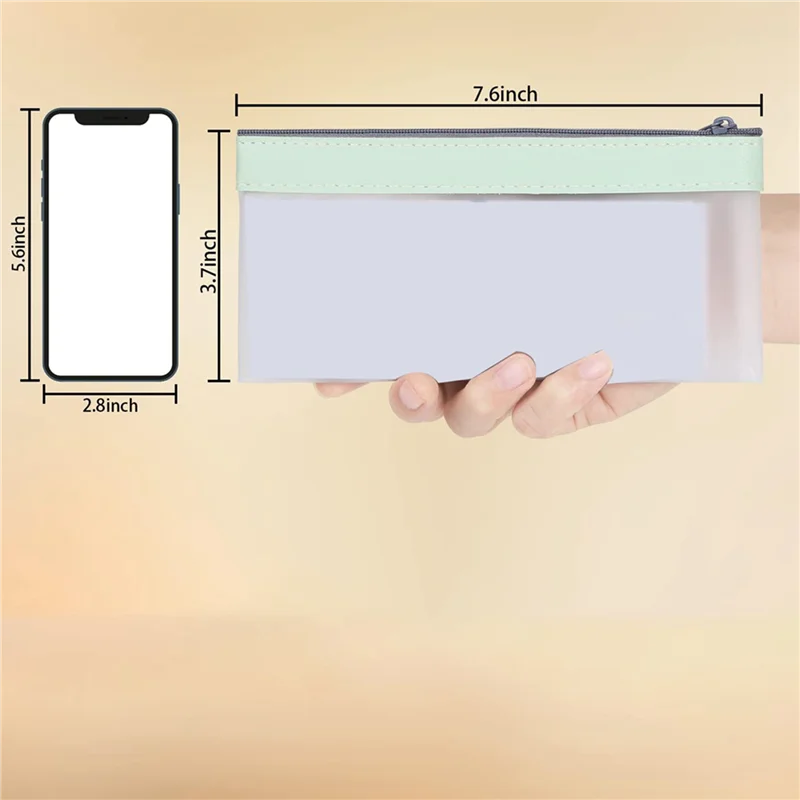 AM-16 個のジッパー付きマネーバッグ、現金封筒、マネーポーチ、透明銀行預金バッグ、銀行バッグ、現金バッグ、コインバッグ