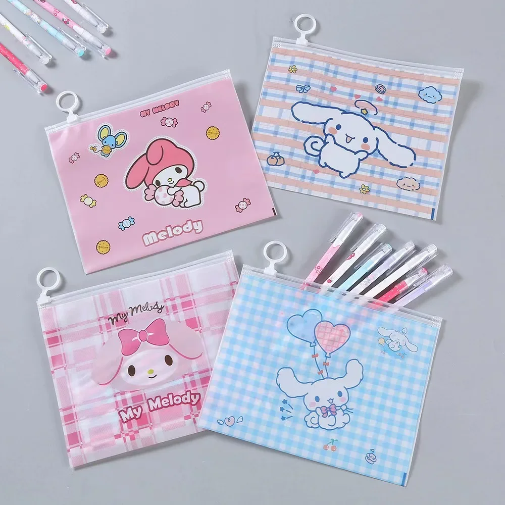 New Sanrio Mymelody Cinnamoroll PVC Clear Waterproof Pen Pencil Bag Stationery Storage Case Box School Supply Student Gift