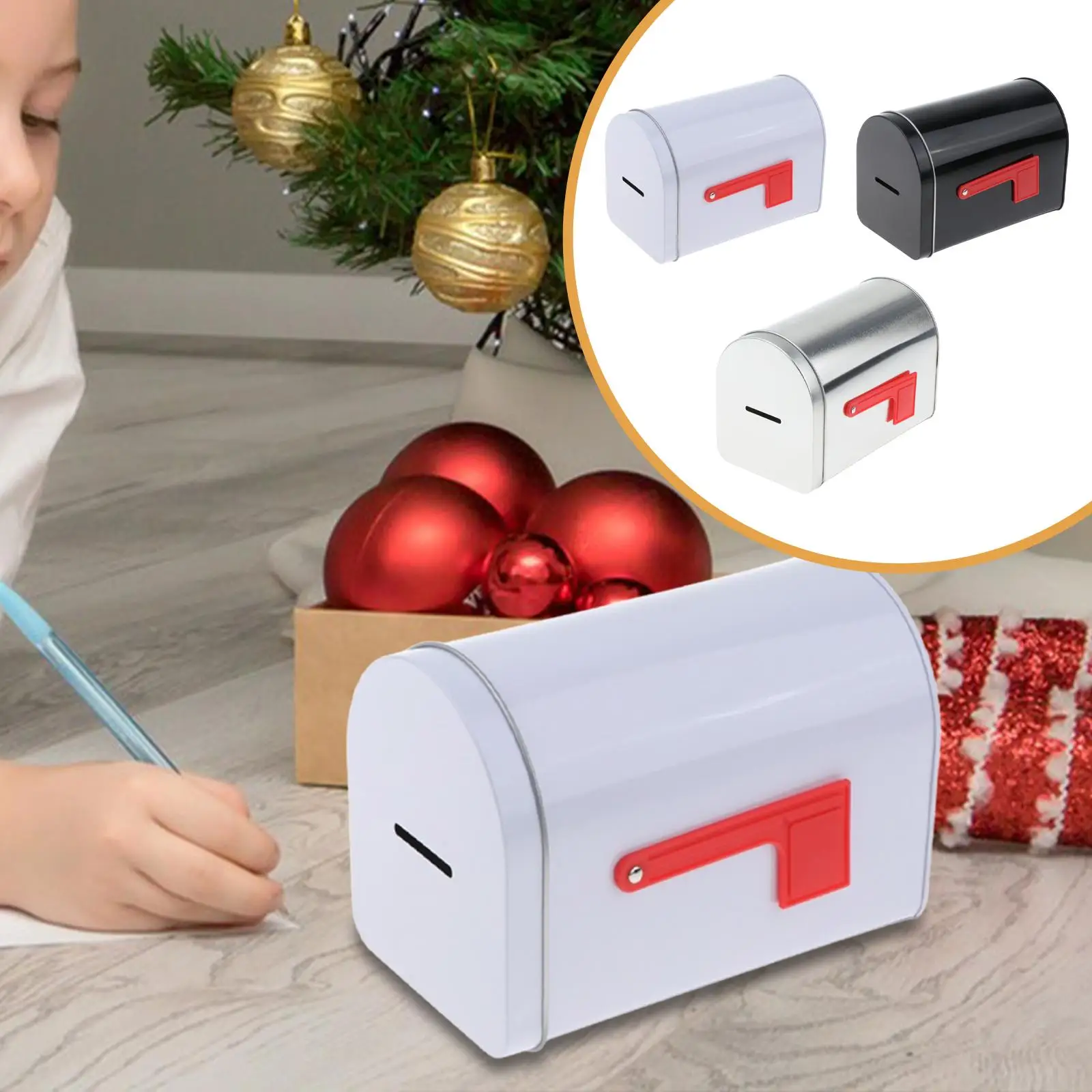 

Wrought Iron Post Box Retro Mailbox Outside House Parcel Letter Storage for Office Gate External Christmas