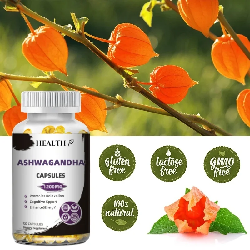 Heiß verkaufte Ashwagandha Kräuter ergänzung 1200mg, Kapseln-vegetarisch, nicht gmo, gluten frei, Ashwagandha-Wurzel