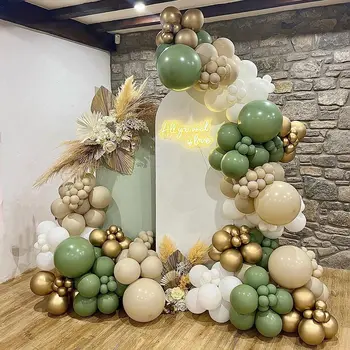 아보카도 그린 풍선 화환 아치 키트, 생일 장식, 아이 결혼식 생일 파티 용품, 베이비 샤워 장식 라텍스 풍선, 188 개 