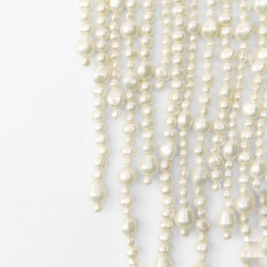 2024 New ZAA Multi-strand Necklace with Pearl Effect Appliqués in Different Shapes and Sizes. Lobster Clasp Closure