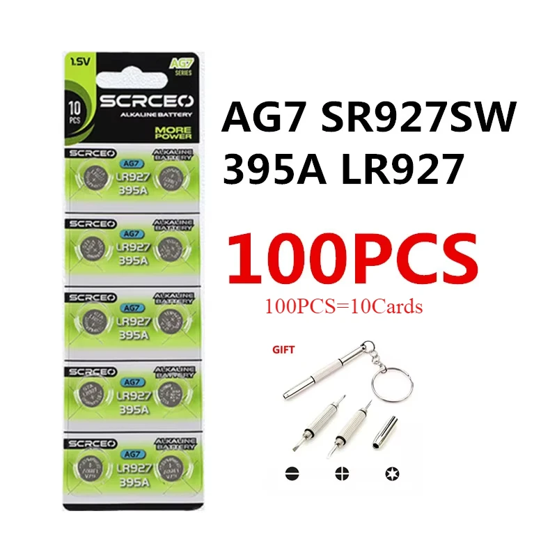 10-100PCS AG7 SR927SW 395 Knoopcelbatterij LR927 LR57 SR927W 399 395A Alkaline Batterijen voor Horloges Speelgoed Afstandsbediening