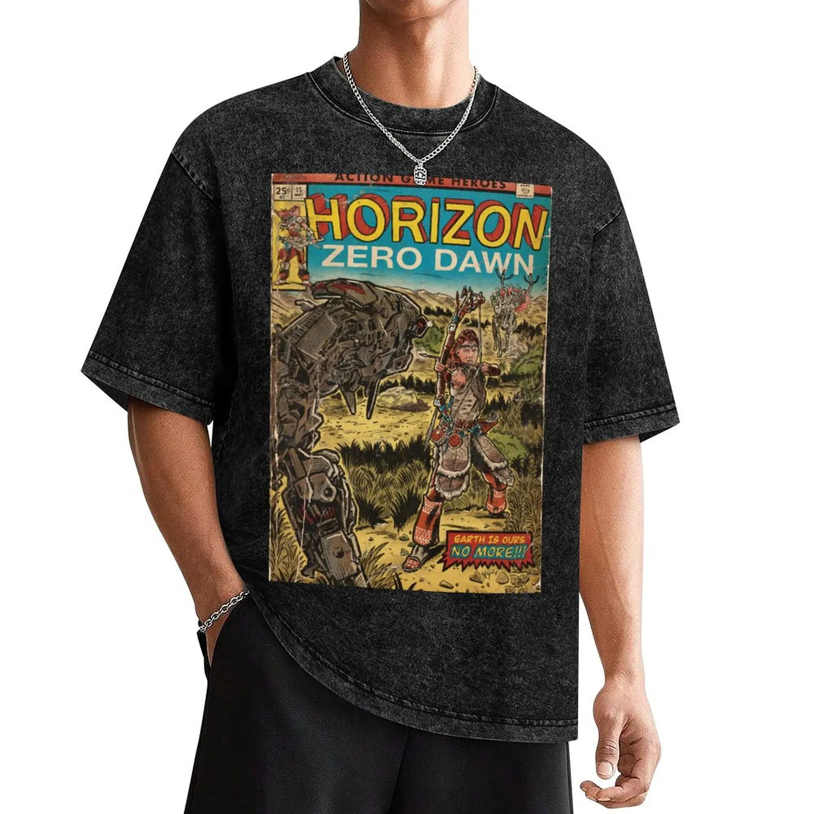 

Horizon Zero Dawn - comic cover fan art T-Shirt oversized t shirt street wear blanks funny t shirts for men