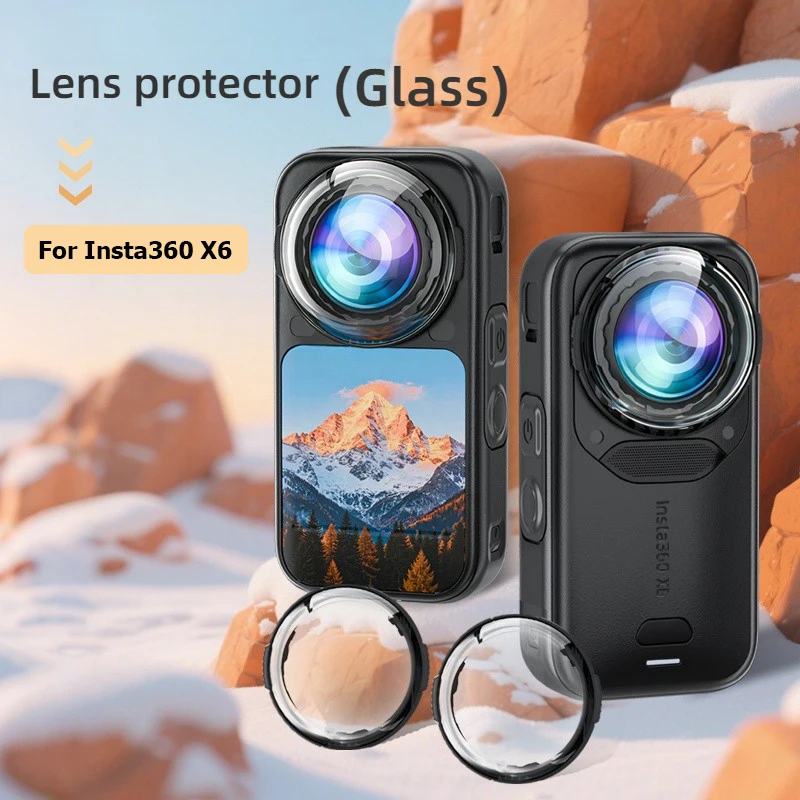 Image of Premium-Glaslinsenschutz für Insta360 X6 Kamera-Zubehör Gehärtetes Glas Kratzfester Objektivschutz für Insta 360 X6