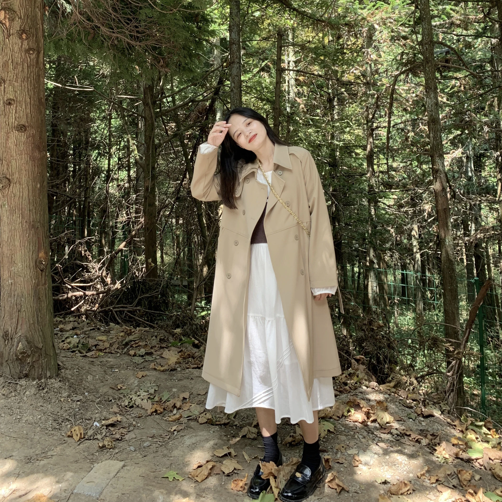 

PERRY Classic Design Loose oulder Autumn Coat Small Size 50XXS Faionable Polyester Fiber Women's Premium Windbreaker