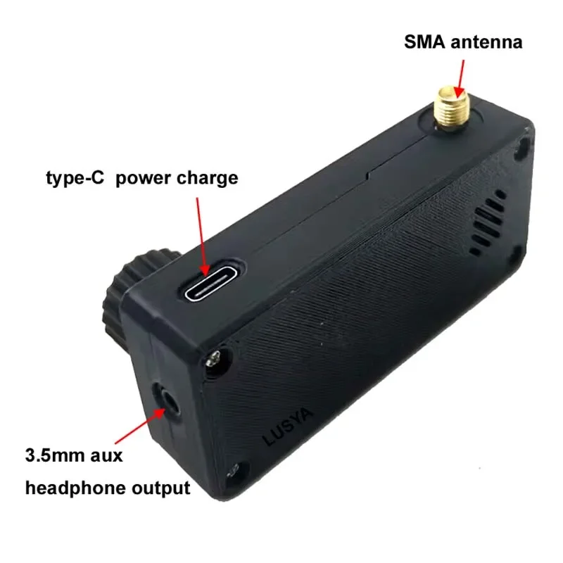 LUSYA جديد SI4732 جيب صغير 0.5-108 ميجا هرتز SSB AM FM HF SW MW عرض راديو استقبال جميع الموجات مع 2 هوائي وكابل يو اس بي