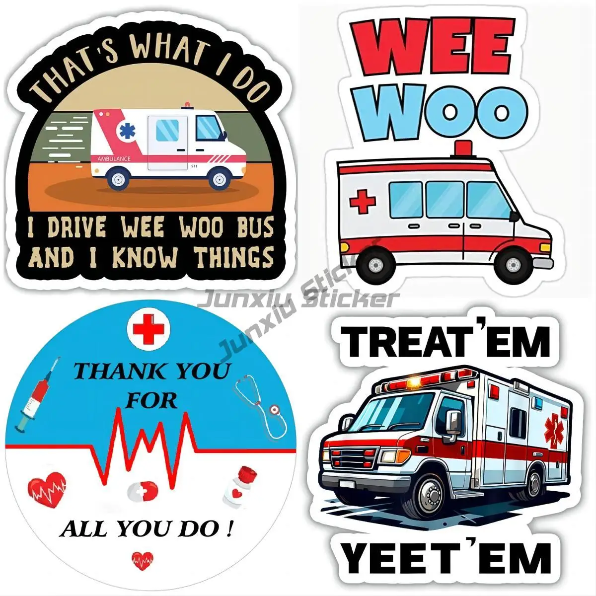 Funny EMS AmbulancMedicale Paramedic  Sticker Waterproof  Decal for Water Bottle Laptop Kindle Hospital Student Nursing Gifts