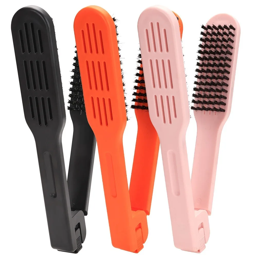 

Multifunctional Double Sided V Brush Hair Care Anti-Static Hairdressing Clamp Comb Hair Straightener Durable Straightening Comb