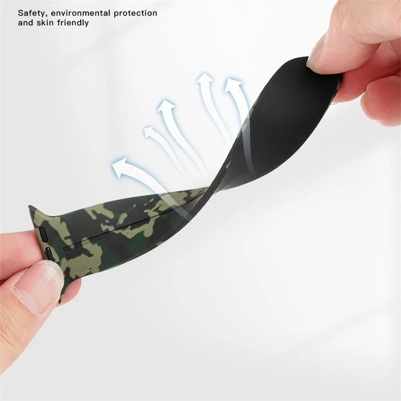 Camouflage Silicone Strap For Apple Watch Ultra2 Band 49mm Magnetic Sport Bracelet Series 10 9 8 7 46mm 44mm 45mm 41mm 40mm 42mm