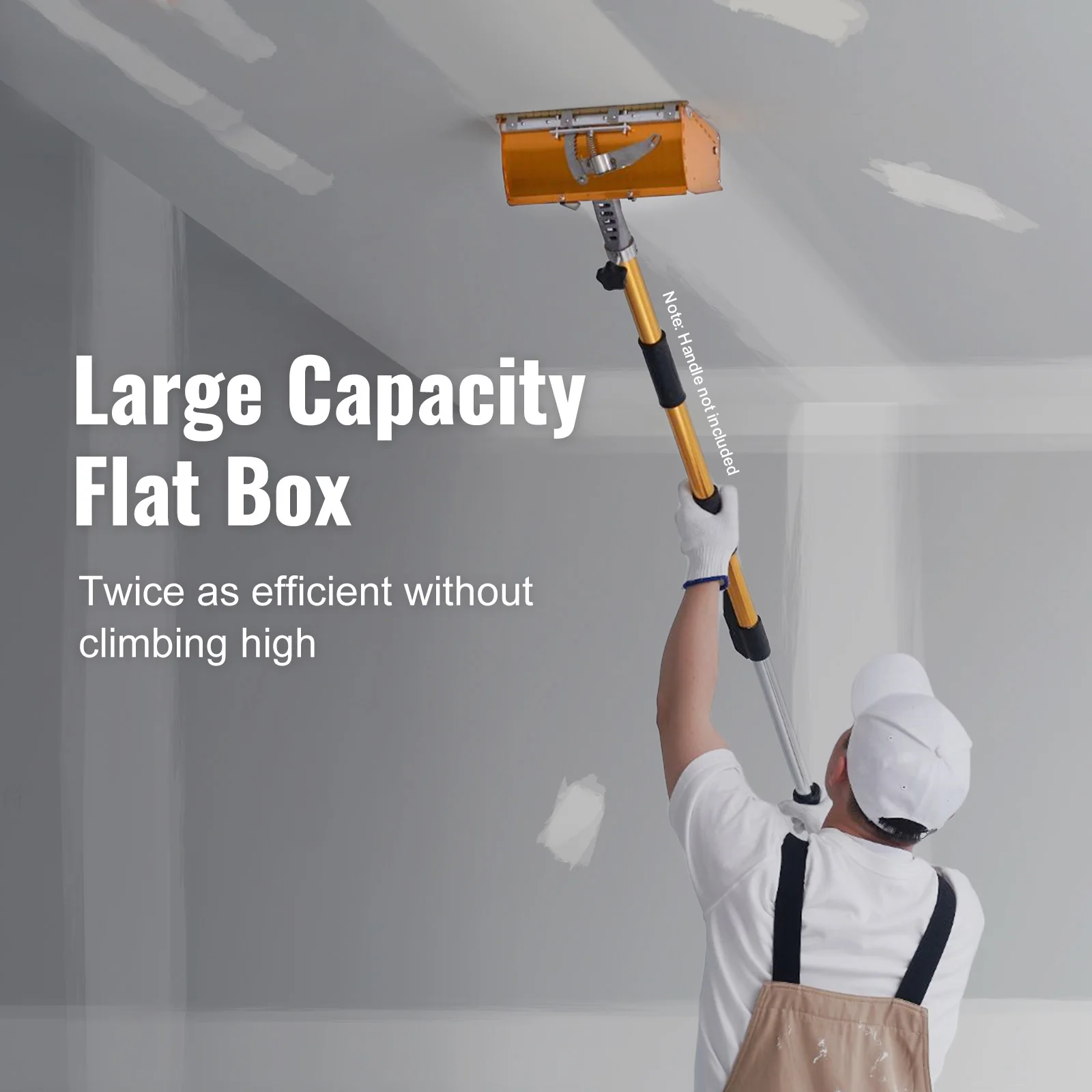 SucceBuy Trockenbau-Flachbox, 10 Zoll breit, schnell zu reinigen, Aluminium-Finishing-Schlamm für Gipskarton-Wandplatten, extra 2 Klingen (10/12 Zoll)