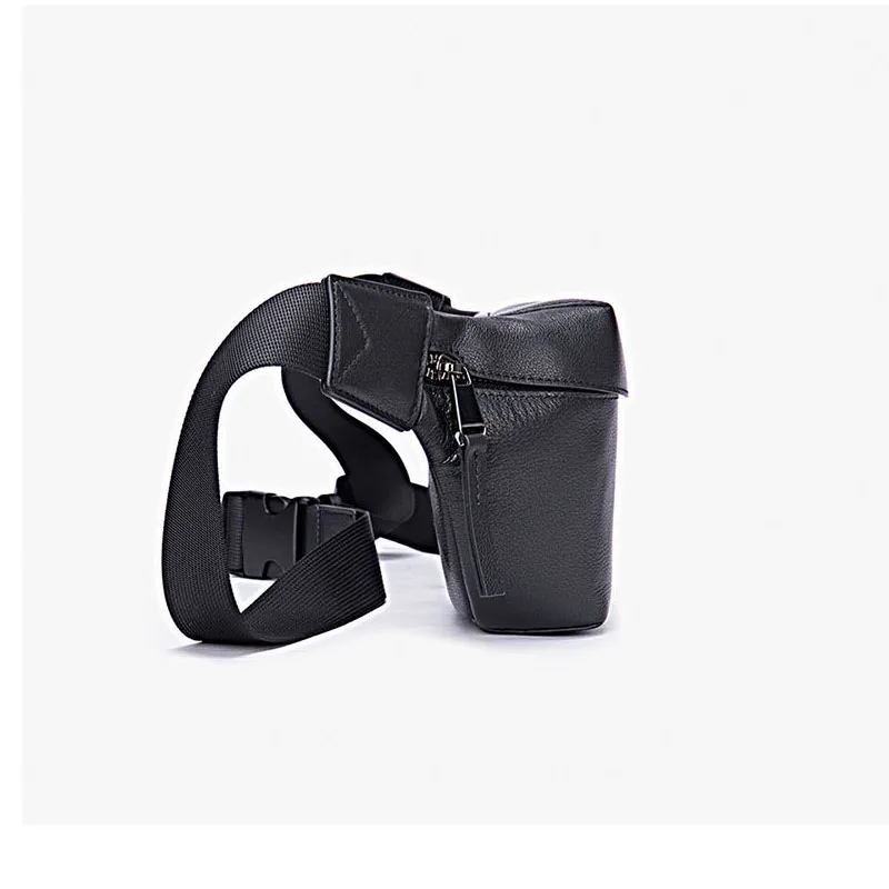 Imagem -02 - Luufan-bolsa Peito de Couro Genuíno para Homens e Mulheres Couro Real Bolsa Sling Pacote de Cintura Masculino Bolsas de Viagem Pretos Uso