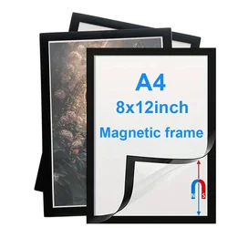 1/5pcs A4 Magnetic Photo Frame 8x12in Rubber Self Adhesive Soft Picture Frame Document Canvas Painting Shop Window Advertising