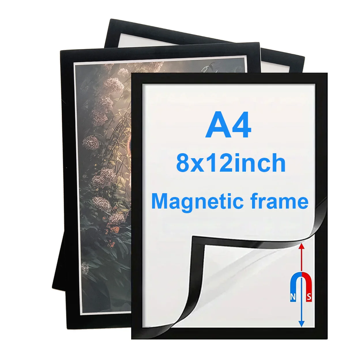 1/5pcs A4 Magnetic Photo Frame 8x12in Rubber Self Adhesive Soft Picture Frame Document Canvas Painting Shop Window Advertising