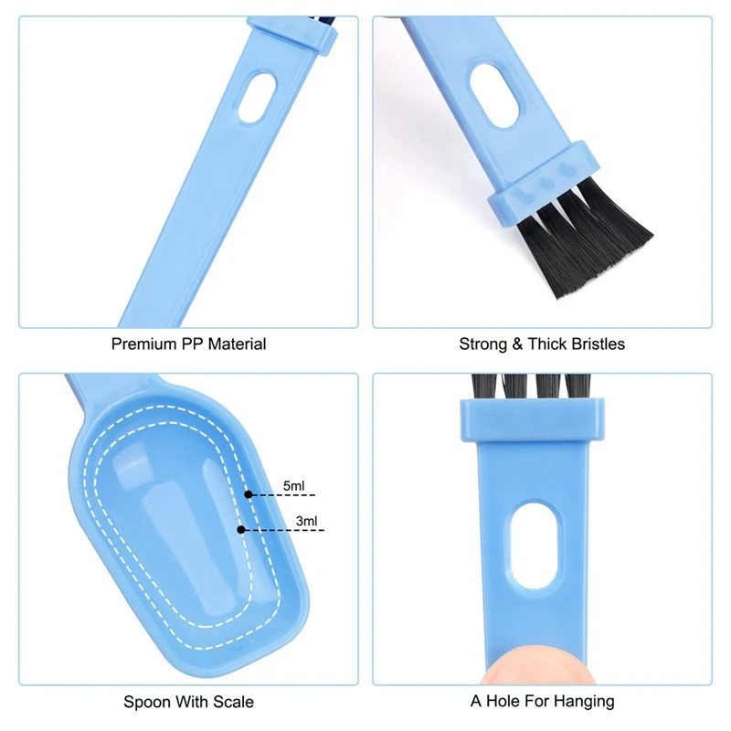 スプーン付きエスプレッソブラシ,ポータブルコーヒーマシン,8個