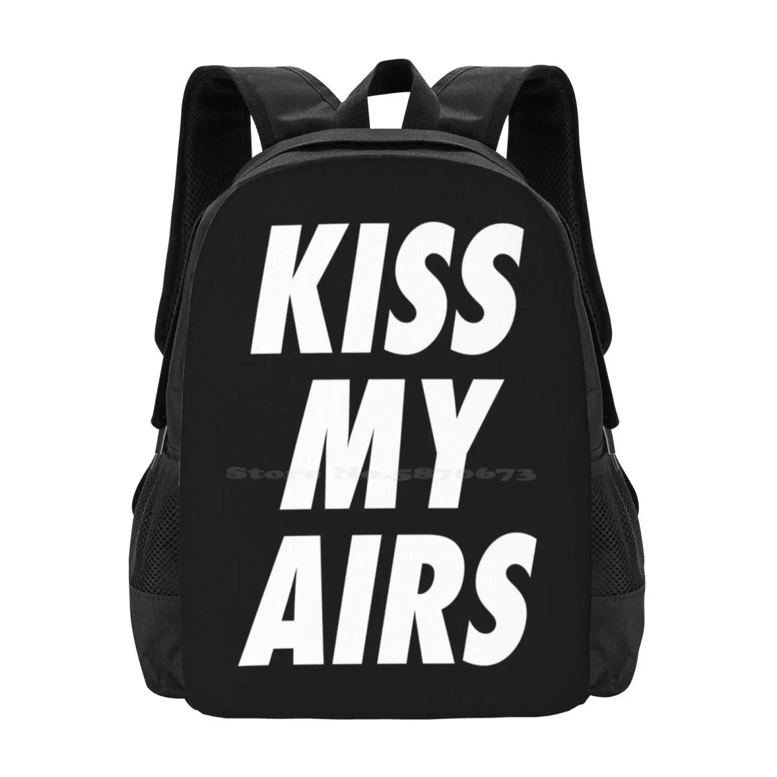 Kiss My Airs Sneaker Head Hype Black & White Hot Sale Schoolbag Backpack Fashion Bags Black White Sneakerheads Sneakeraddict