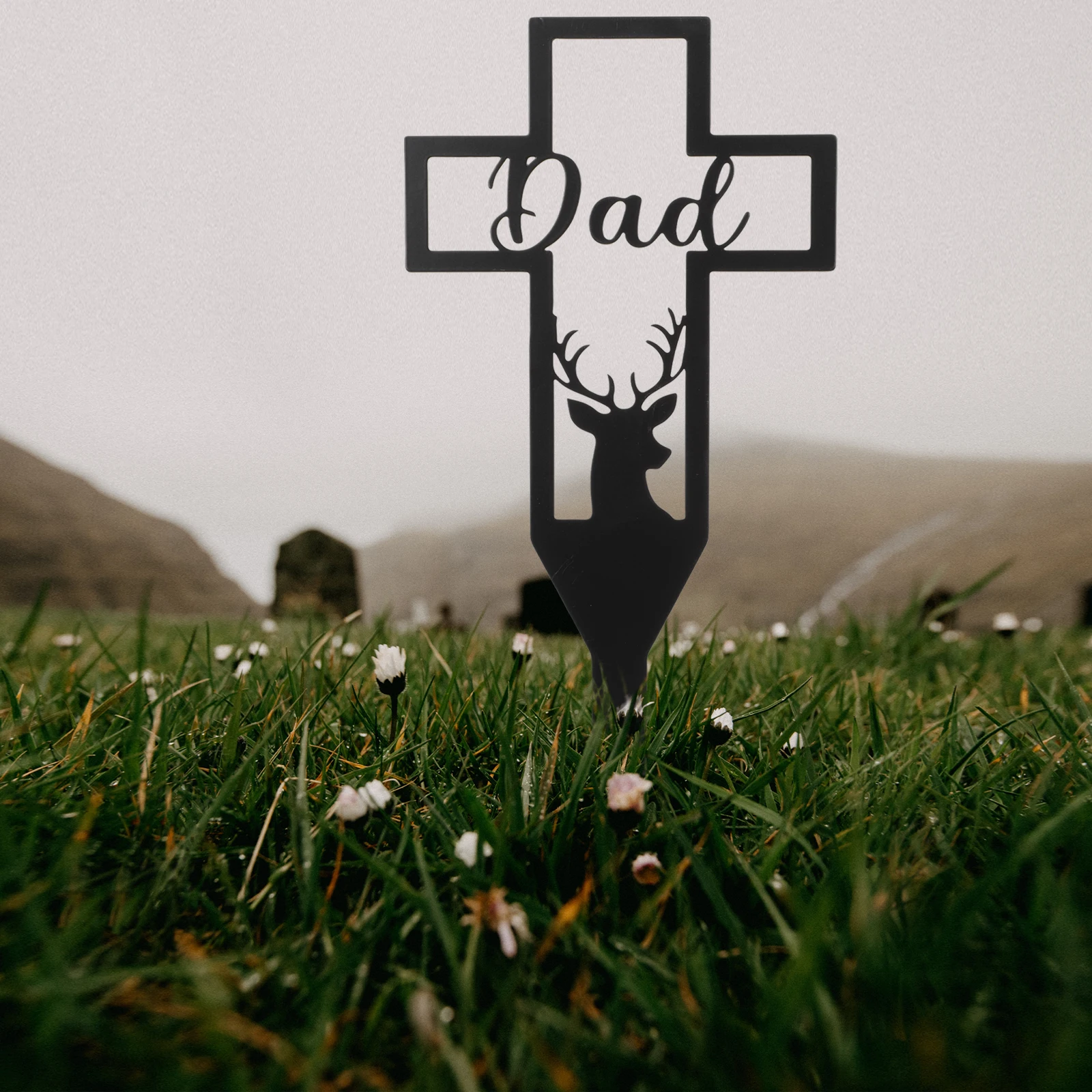 

Cemetery Cross Stake Iron Grave Decoration For Outdoor Yard Garden Courtyard Memorial Decorative Metal Stake