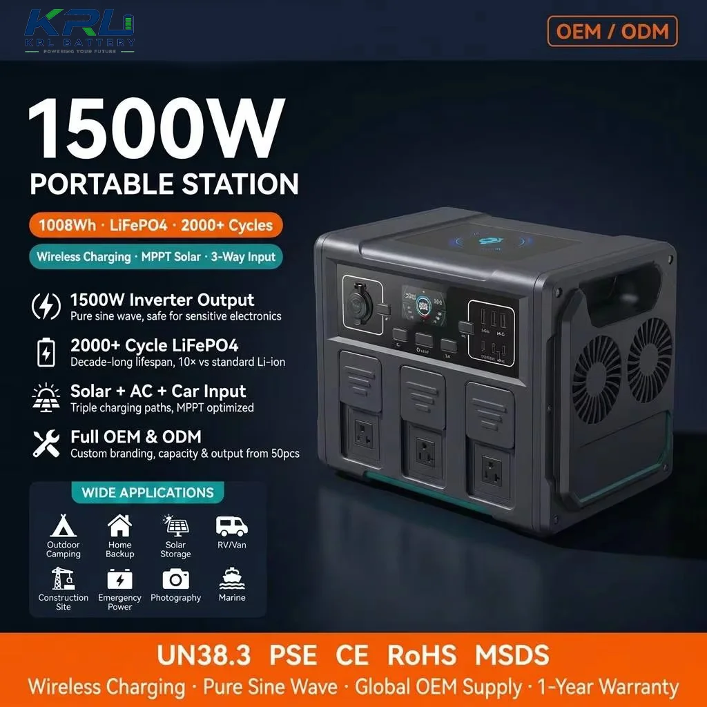 Portable Power Station - Générateur solaire portable pour voiture 1500W