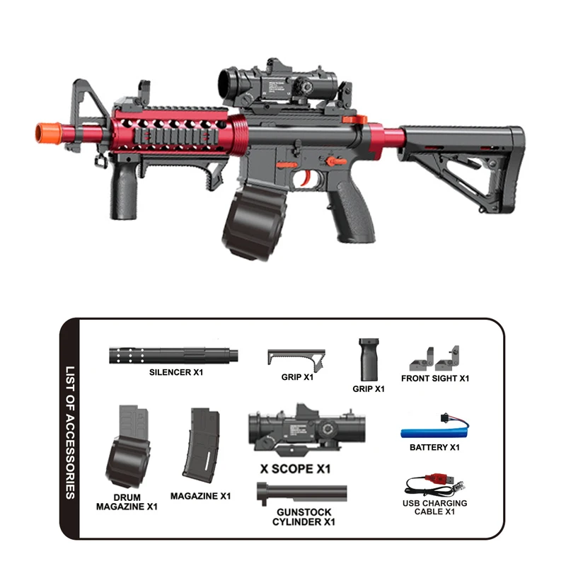 M4 Gun Toy Halloween Electric Blaster Automatic Outdoor Shooting Sport Bullet Shoot Water Ball Toys For Interactive Parent Child