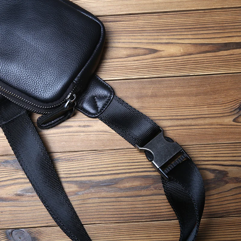 NZPJ Herren-Brusttasche aus echtem Leder, Umhängetasche aus natürlichem Rindsleder, lässige Umhängetasche, sportliche multifunktionale Handy-Hüfttasche – Detail 13