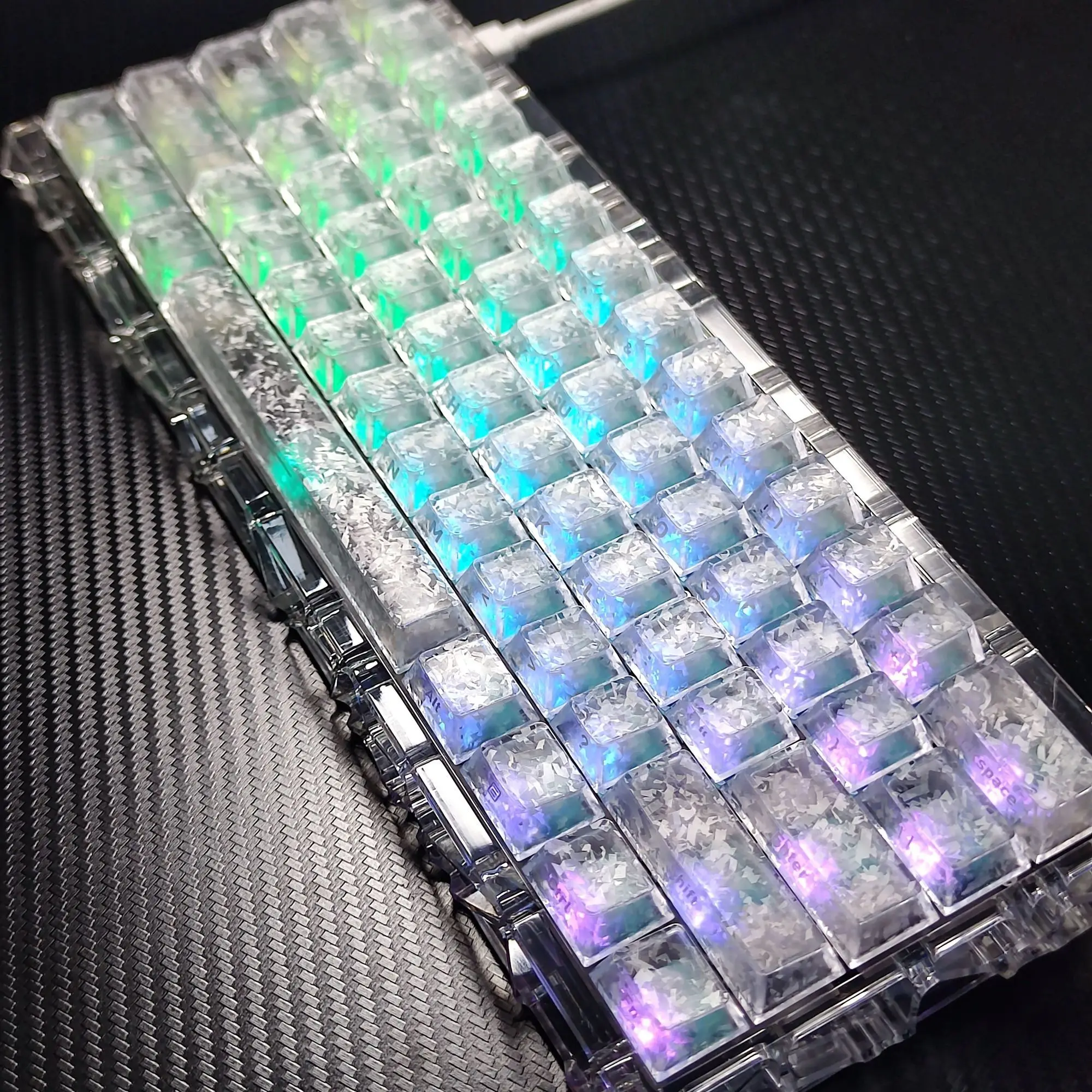 

Колпачки для клавиш MAIMOOO с текстурой карбона, профиль Cherry, 119 клавиш, сбоку гравированные, матовые, прозрачные, для механической клавиатуры