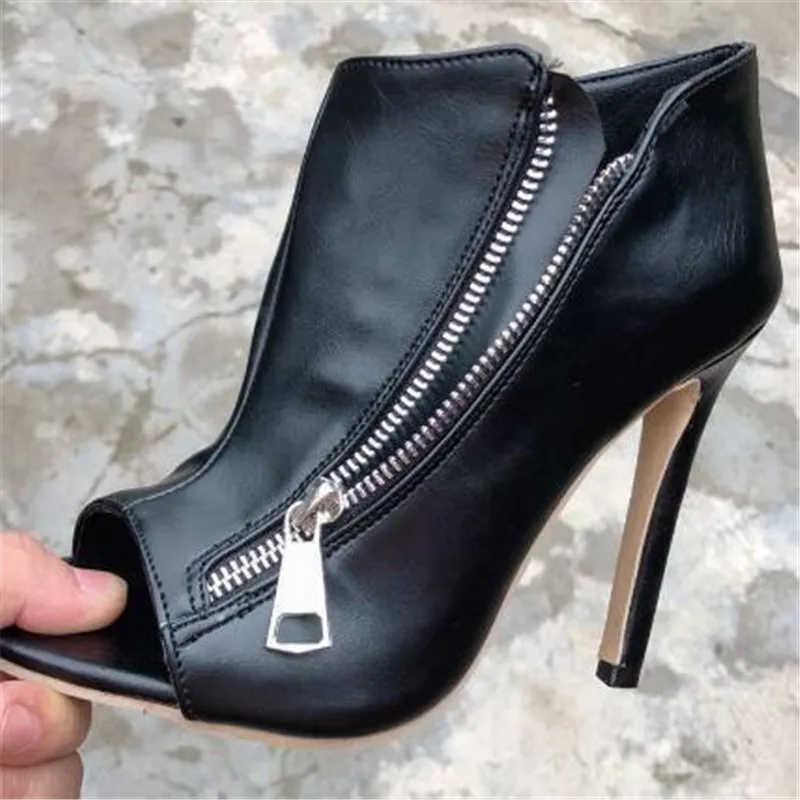 New Women summer Thin High Heels 11cm Zipper Peep Toe gladiator pumps office sandals party shoes