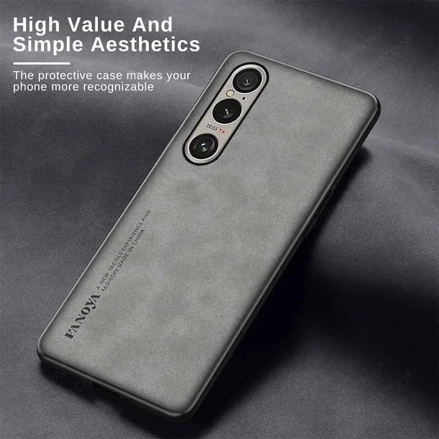 Sheepskin Leather Phone Cover For Sony Xperia 1 VI 10VI 1VI  10 VI Xperia1VI Case TPU Soft Frame Camera Protection Shell Fundas