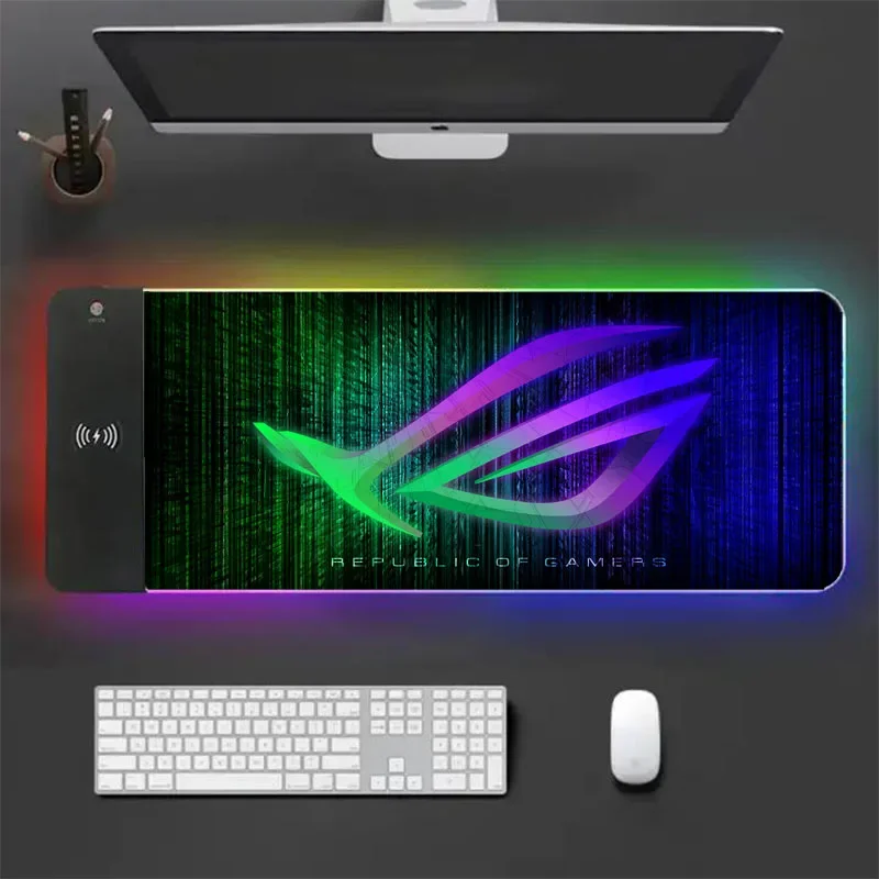 Smiled Mat Rgb Mouse Pad Gaming Led Mousepad Gamer Rgb Keyboard Rog Xxl Chair Mice Keyboards Computer Peripherals Office