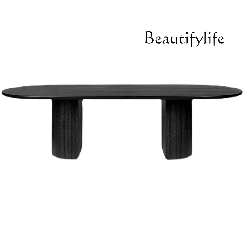 

N Nordic Solid Wood Dining Table Rectangular Light Luxury Design Long Home Dining Table Japanese Table