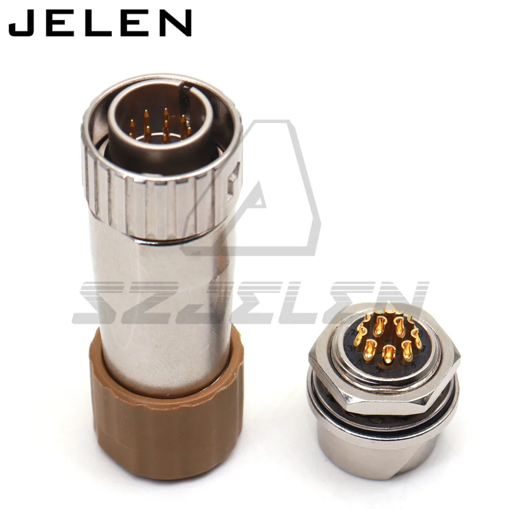 LF10WBP-12P and LF10WBR-12S Connector 12pin power cables Industrial camera Waterproof connector IP68