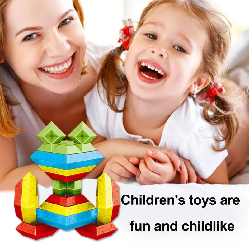 Montessori Stacking Toy Sensory Building Toy for Kids Smooth Stacking Blocks Stem Building Montessori Toys for Birthday Easter