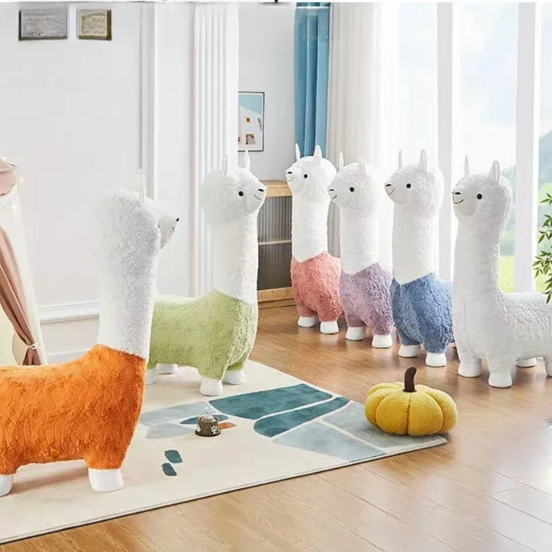 ضخمة الإبداعية الألبكة مقعد ضوء الفاخرة الحيوان البراز الطابق اليدوية زخرفة الشمال نمط الأحذية تغيير البراز مهرجان #5