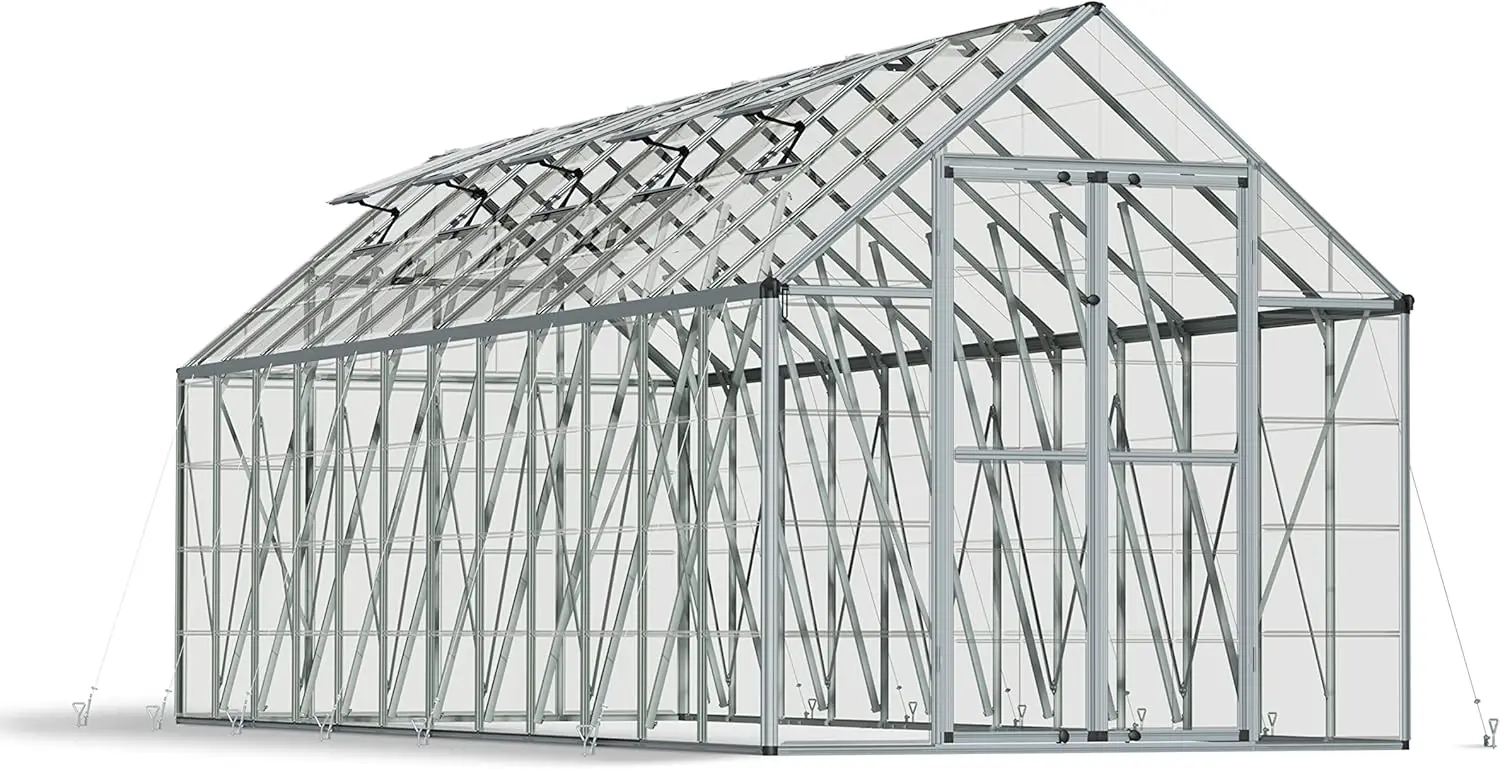 

Grow 8 Ft. x 24 Ft. Greenhouse Kit Hobby DIY Walk in Green House Heavy Duty Polycarbonate with Aluminium