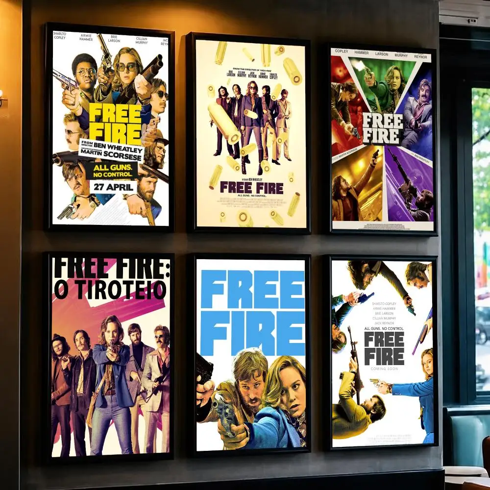 classic movie F-Free Fire-E Poster Decorative Wall Art Sticker for Cafe Office Bedroom and Living Room