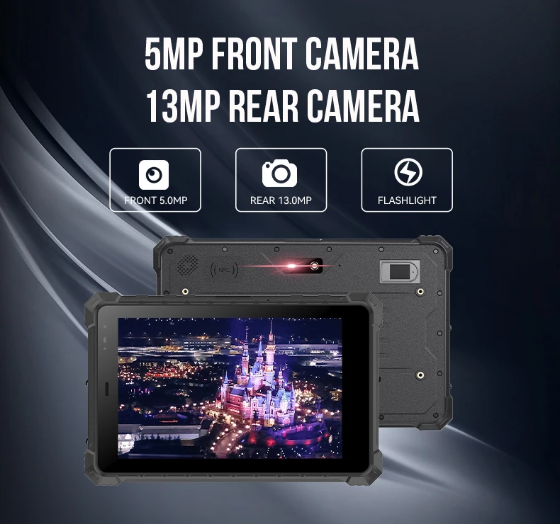8 inch support fingerprint function IP68 industrial grade rugged Android tablet waterproof, shockproof, dustproof