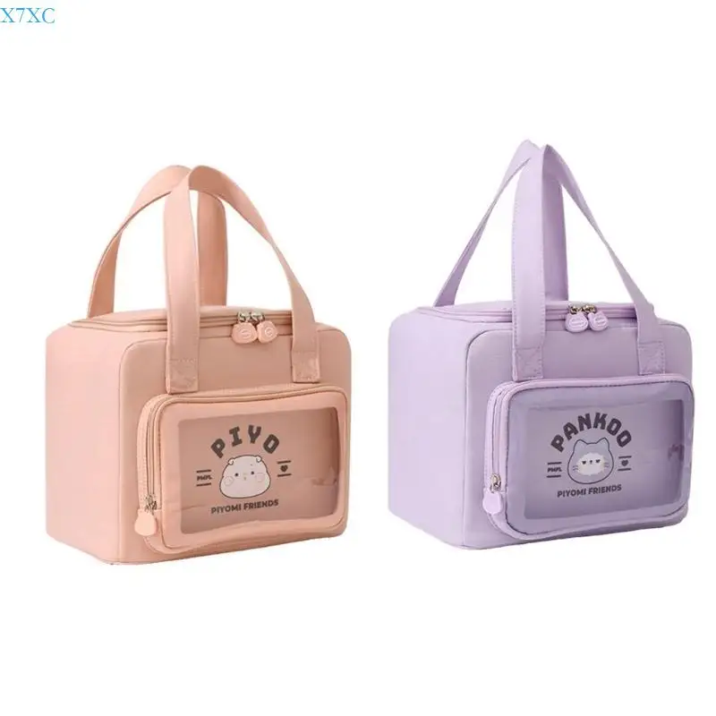 

X7XC Oxford Cloth Lunch Handbag Reusable Lunch Bag Suitable For Various Occasion